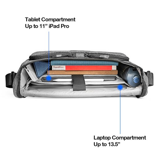 Túi Tomtoc (USA) Messenger Multi-Function For Ultrabook 13-13.5'' - Gray (A47-C01G)