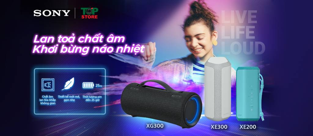 Bộ ba loa Bluetooth X-series:  SRS-XG300, SRS-XE300 và SRS-XE200.