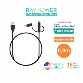 RAVPower RP-CB019 USB-A To Lightning 0,9M Chính Hãng