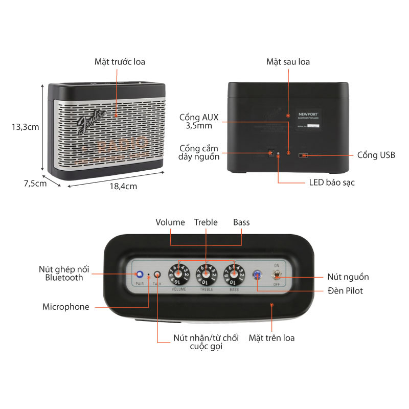 Loa bluetooth Fender Monterey Newport