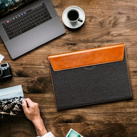 Túi Tomtoc (USA) Premium Leather For Macbook Pro 15″ - Gray (H15-E02Y)