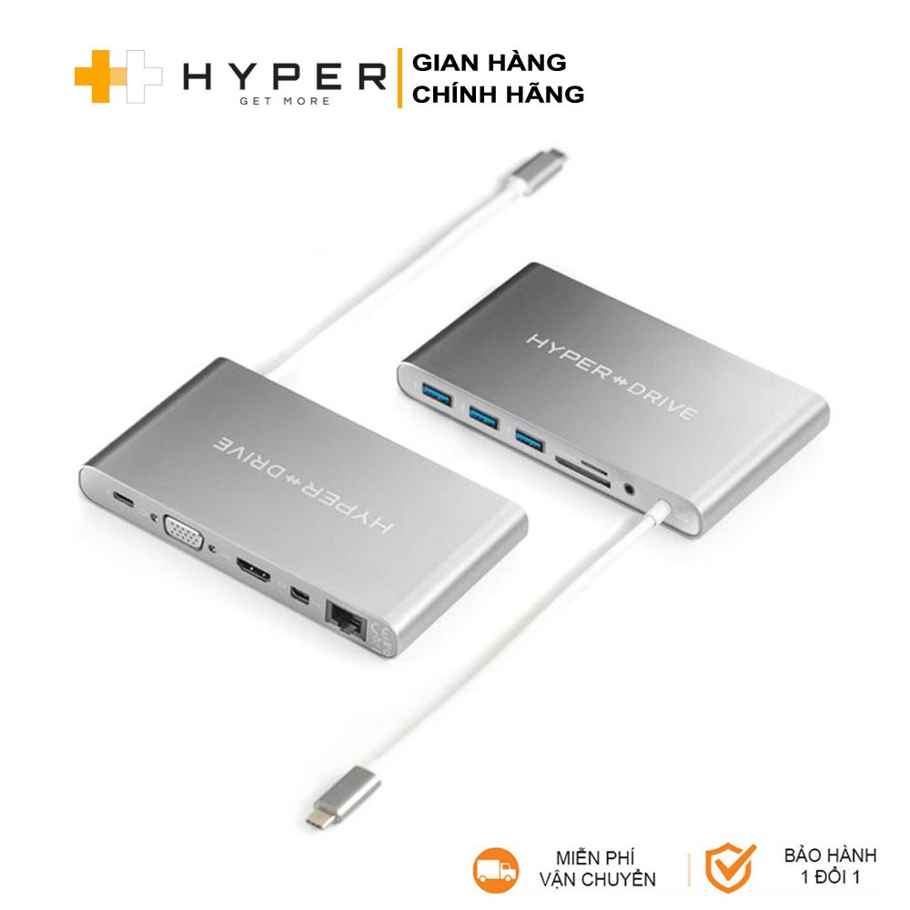 Cổng Chuyển Hyperdrive Ultimate 11-in-1 USB-C Hub For MacBook Pro/PC & Devices (GN30) 