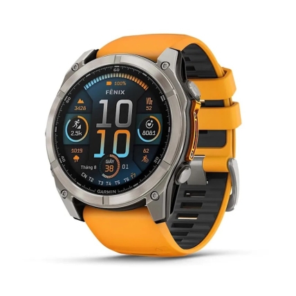 Đồng Hồ Garmin Fenix 8 Sapphire AMOLED Titanium 51mm Chính Hãng