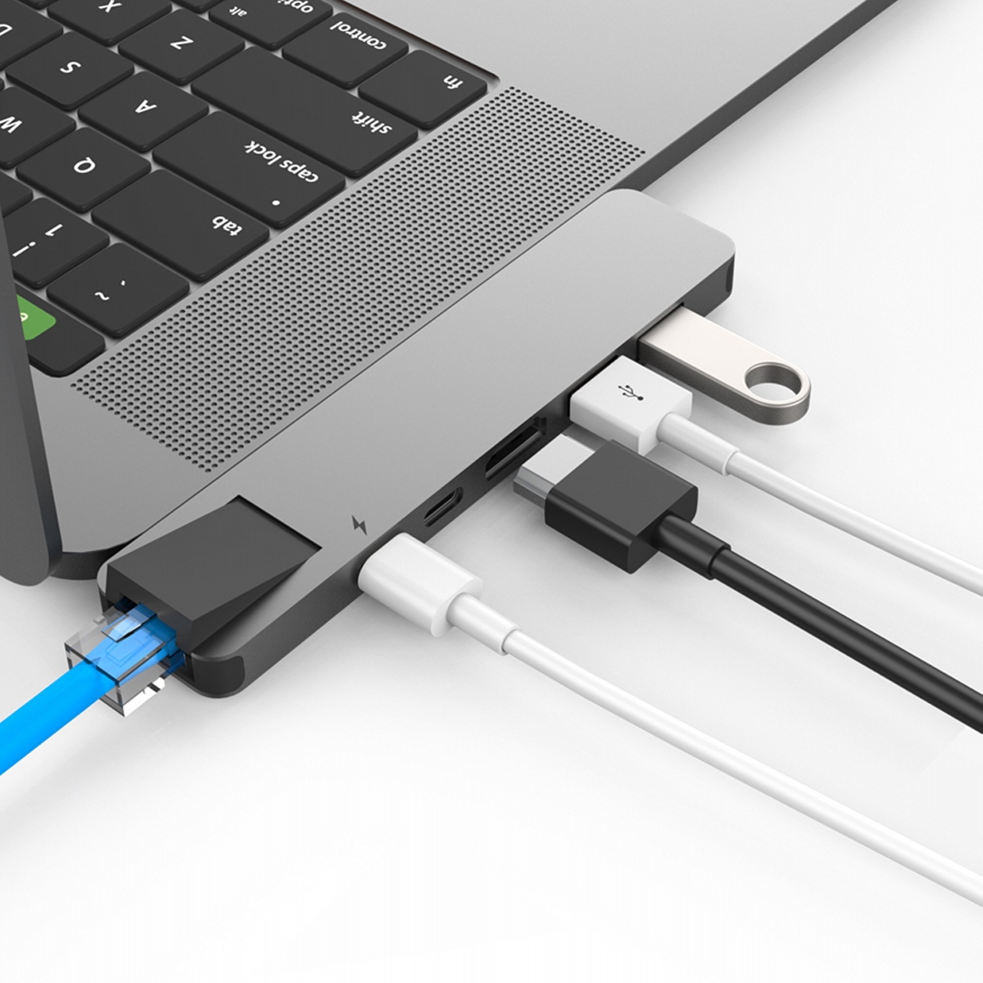Cổng Chuyển HyperDrive Net 6-in-2 Hub For USB-C MacBook Pro 2016/ 2017/ 2018 (GN28N) 