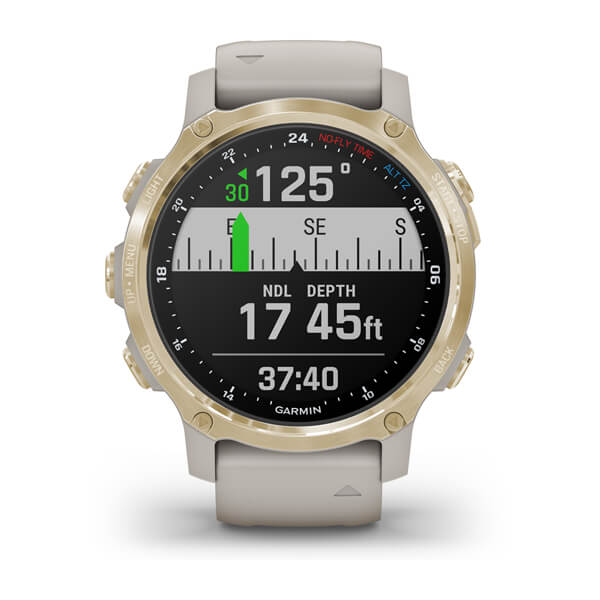 Đồng Hồ Thông Minh Garmin Descent Mk2S Light Gold With Light Sand Silicone Band