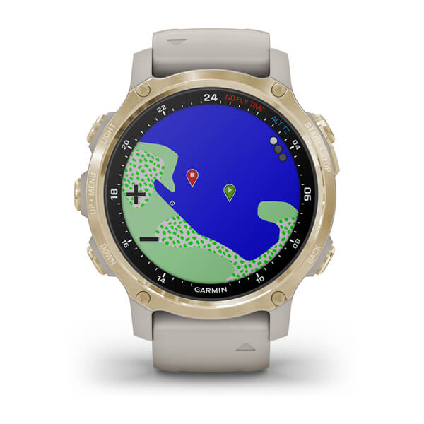 Đồng Hồ Thông Minh Garmin Descent Mk2S Light Gold With Light Sand Silicone Band