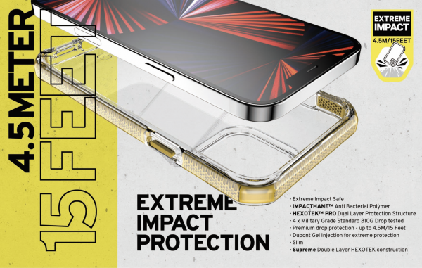 Ốp Lưng Itskins (Pháp) Supreme Clear Drop Safe 4.5M/15FT Iphone 13 Promax (AP2M-SUPIC)