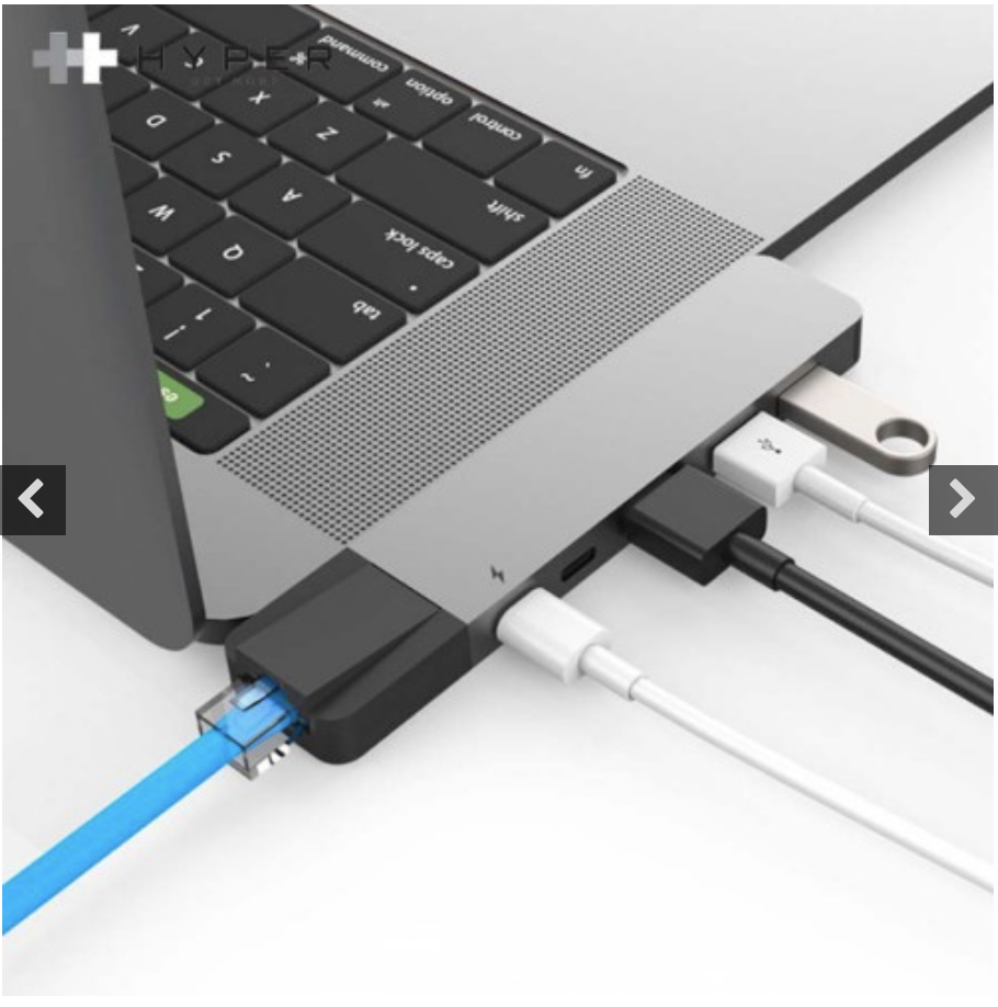 Cổng Chuyển HyperDrive Net 6-in-2 Hub For USB-C MacBook Pro 2016/ 2017/ 2018 (GN28N) 