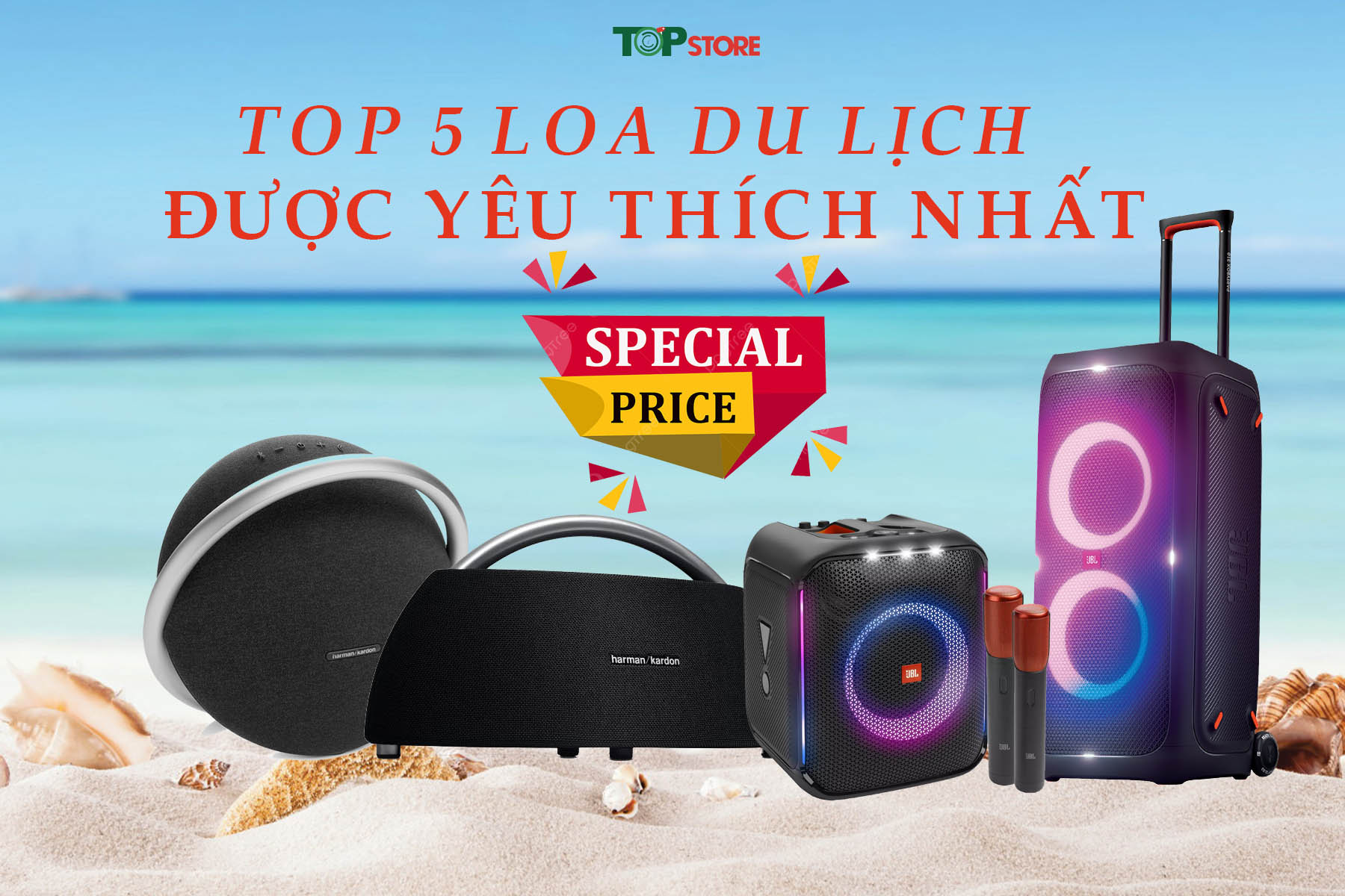 Top 5 loa bluetooth được yêu thích nhất mùa du lịch bùng nổ khuyến mại |Topstore