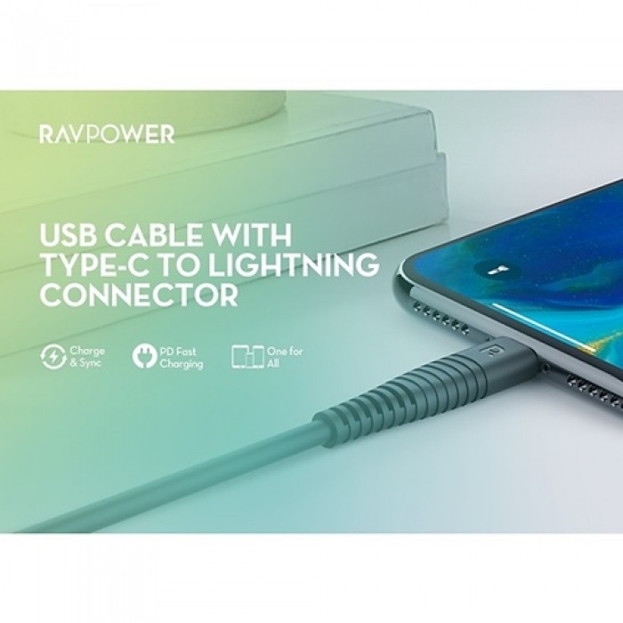 Dây Cáp Sạc RAVPower RP-CB020 Type-C To Lightning 1M
