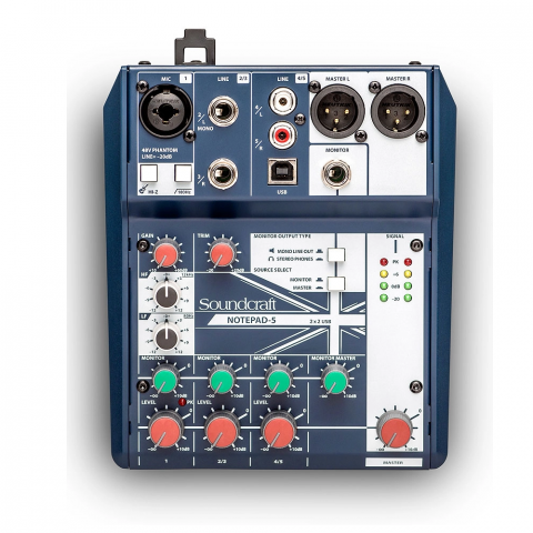 Mixer analog SOUNDCRAFT NOTEPAD-5 - Hàng Chính hãng