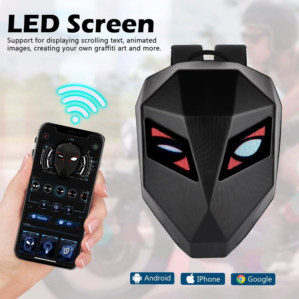 Balo LED HY01 Cho Motor Có Màn SmartScreen, Đựng Mũ Bảo Hiểm,DIY Logo ,Có APP Mobile , Khoá Chìm