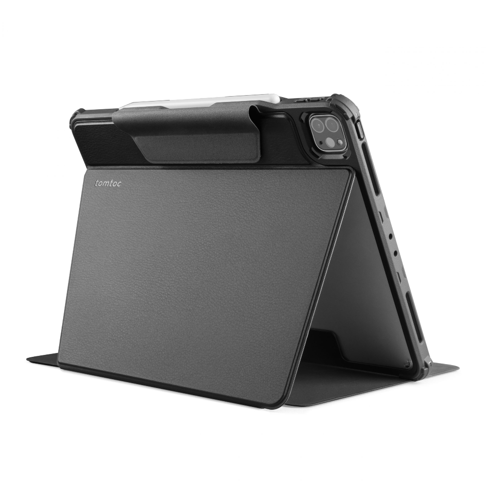 Bao Da Chống Sốc Tomtoc (USA)  2 In 1 Ultra Detachable  B57 For  Ipad Pro 12.9-Inch Leather Black  B57B1D1