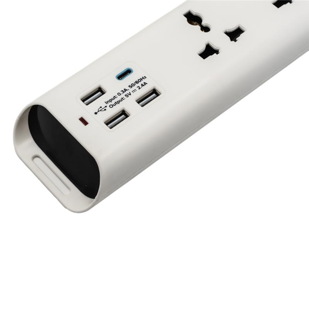 Ổ Cắm Điện Philips CHP4335WB, 3 Lỗ, 3m, 3 USB-A + 1 Type-C Total 2.4A