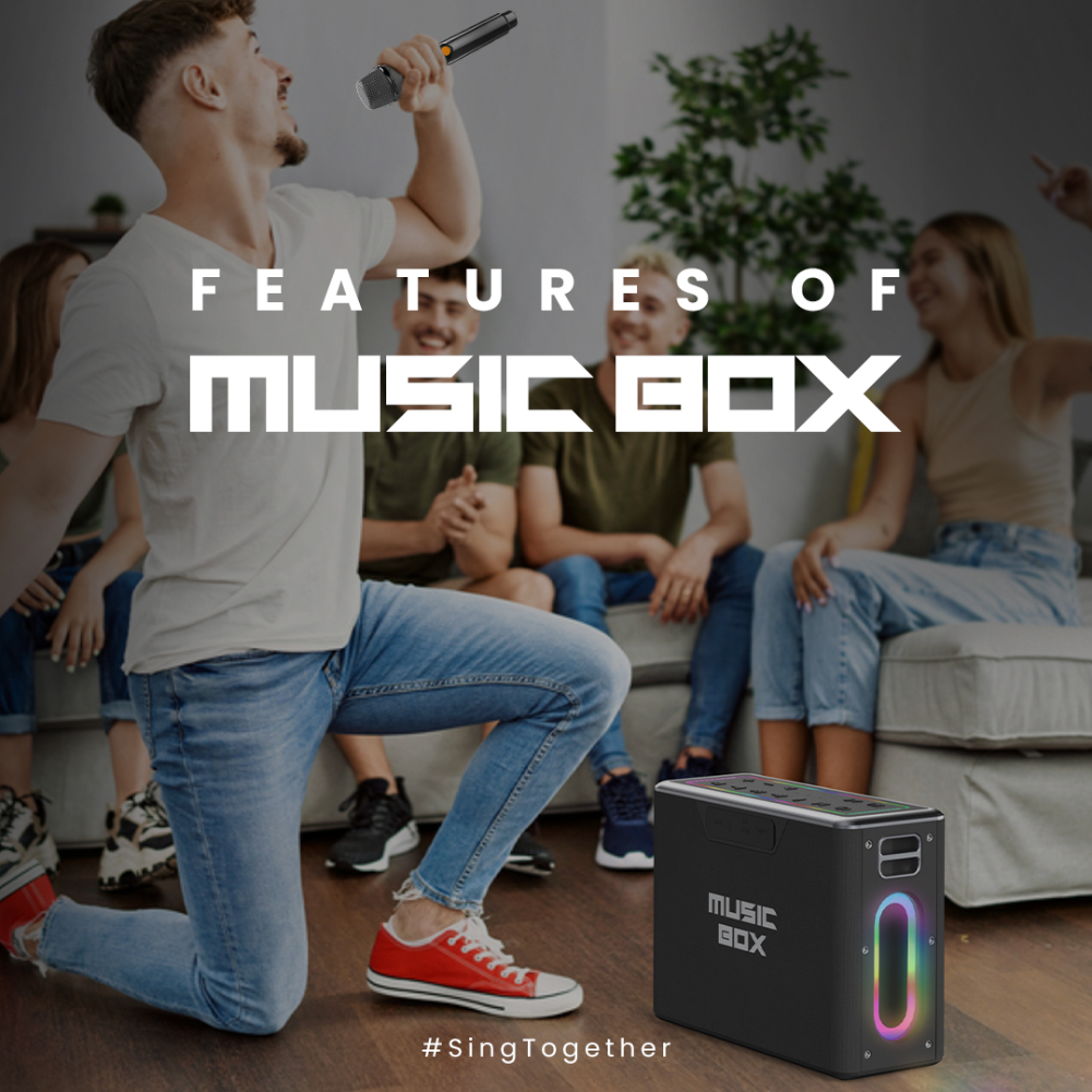 Loa Karaoke Di Động HiFuture Musicbox 100W ( Kèm 2 Micro Wireless)