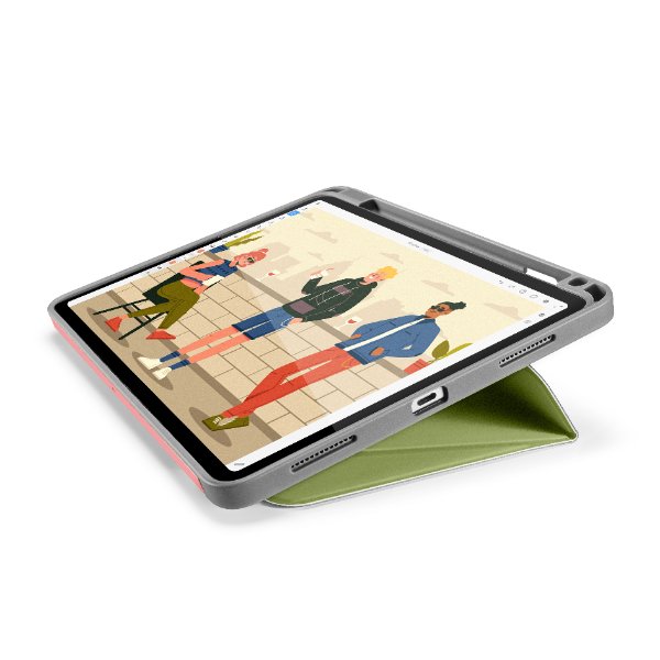 Bao Da TomToc (USA) Từ Tính Đa Góc Smart-Tri Hỗ Trợ Sạc Không Dây Apple Pencial For Ipad Pro 11-inch Avocado (B02-003T01)