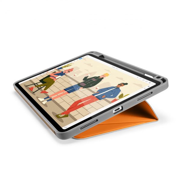 Bao Da TomToc (USA) Từ Tính Đa Góc Smart-Tri Hỗ Trợ Sạc Không Dây Apple Pencial For Ipad Pro 12.9-inch Tangelo (B02- 004Y01)